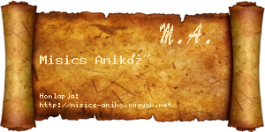 Misics Anikó névjegykártya